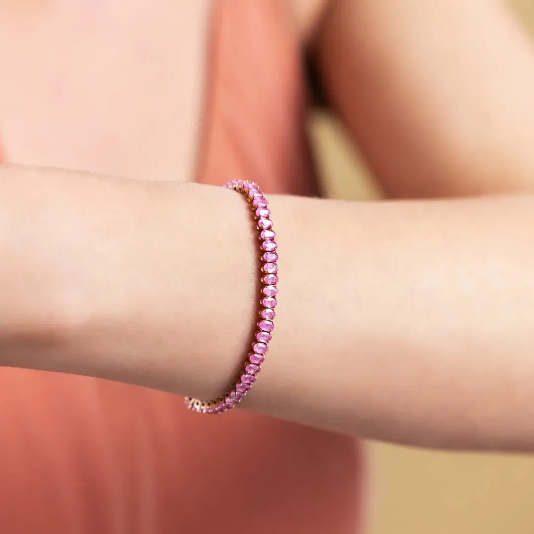 Oval Pink Sapphire Bracelet