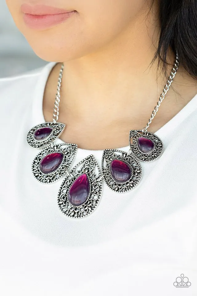 Paparazzi Necklace ~ Opal Auras - Purple