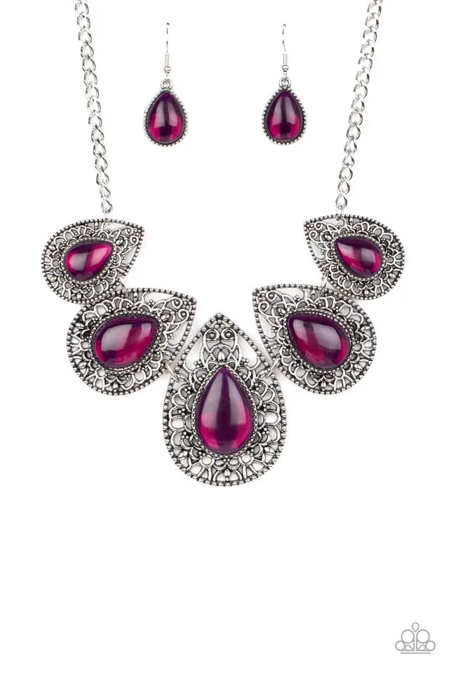 Paparazzi Necklace ~ Opal Auras - Purple