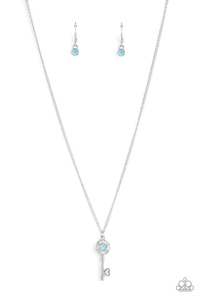 Paparazzi Necklace ~ Prized Key Player - Blue