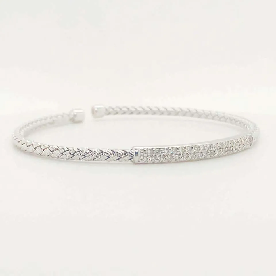 Pave Diamond Bar Flexible Bracelet