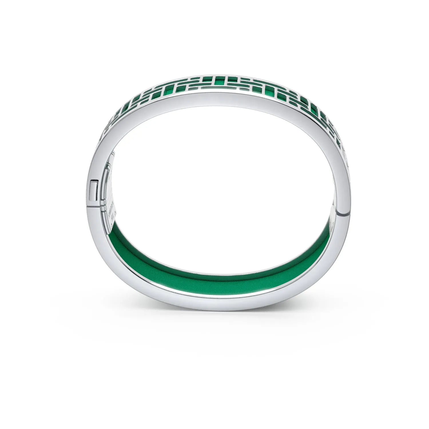 Pavilion Bangle - Python Green - Sterling Silver