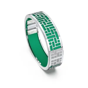 Pavilion Bangle - Python Green - Sterling Silver