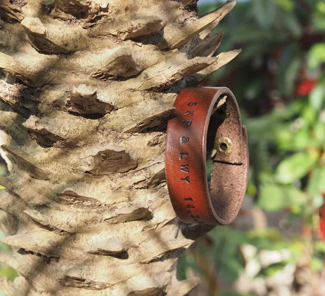 Personalized Leather Cuff Bracelet #Brown