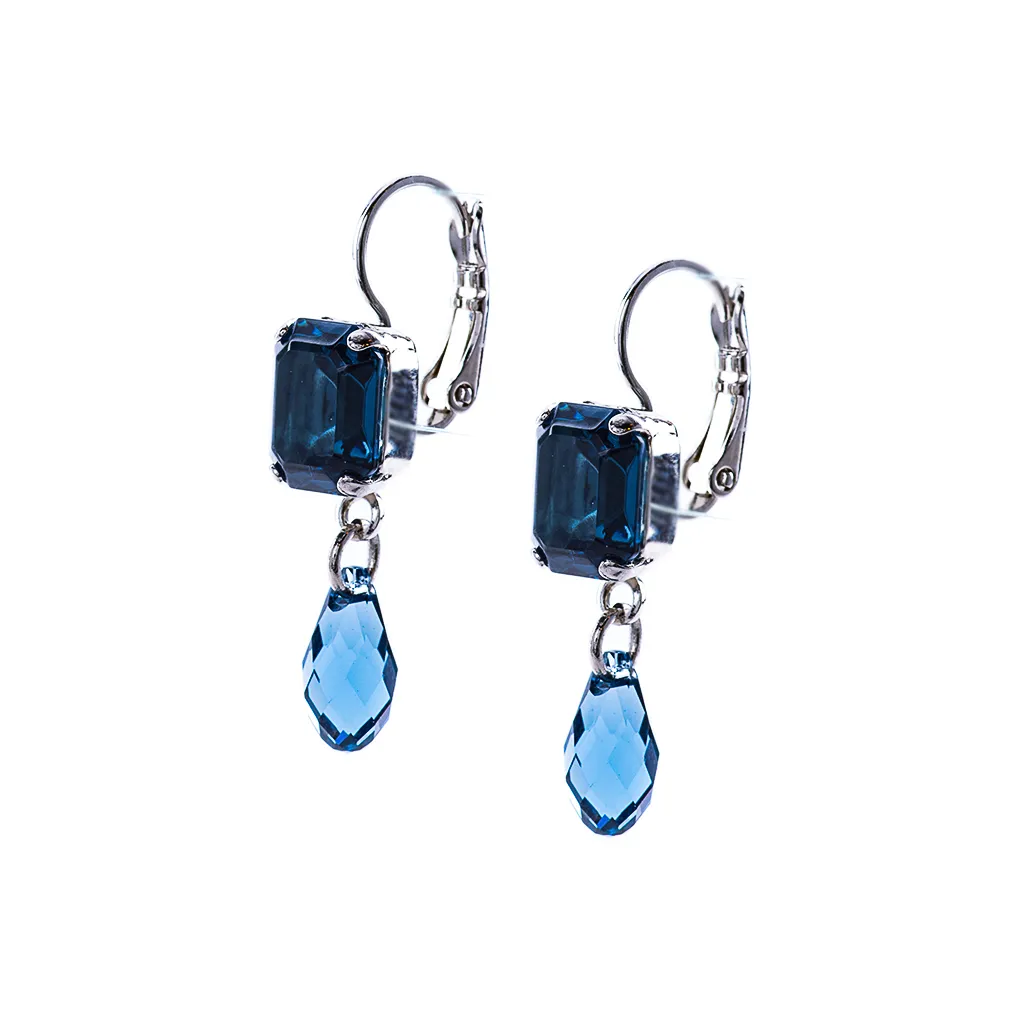 Petite Emerald Cut and Dangle Leverback Earring in "Sleepytime" *Preorder*