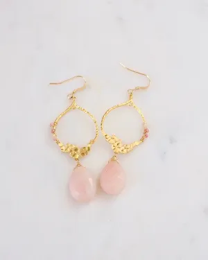 Pink Opal Chandelier Earrings