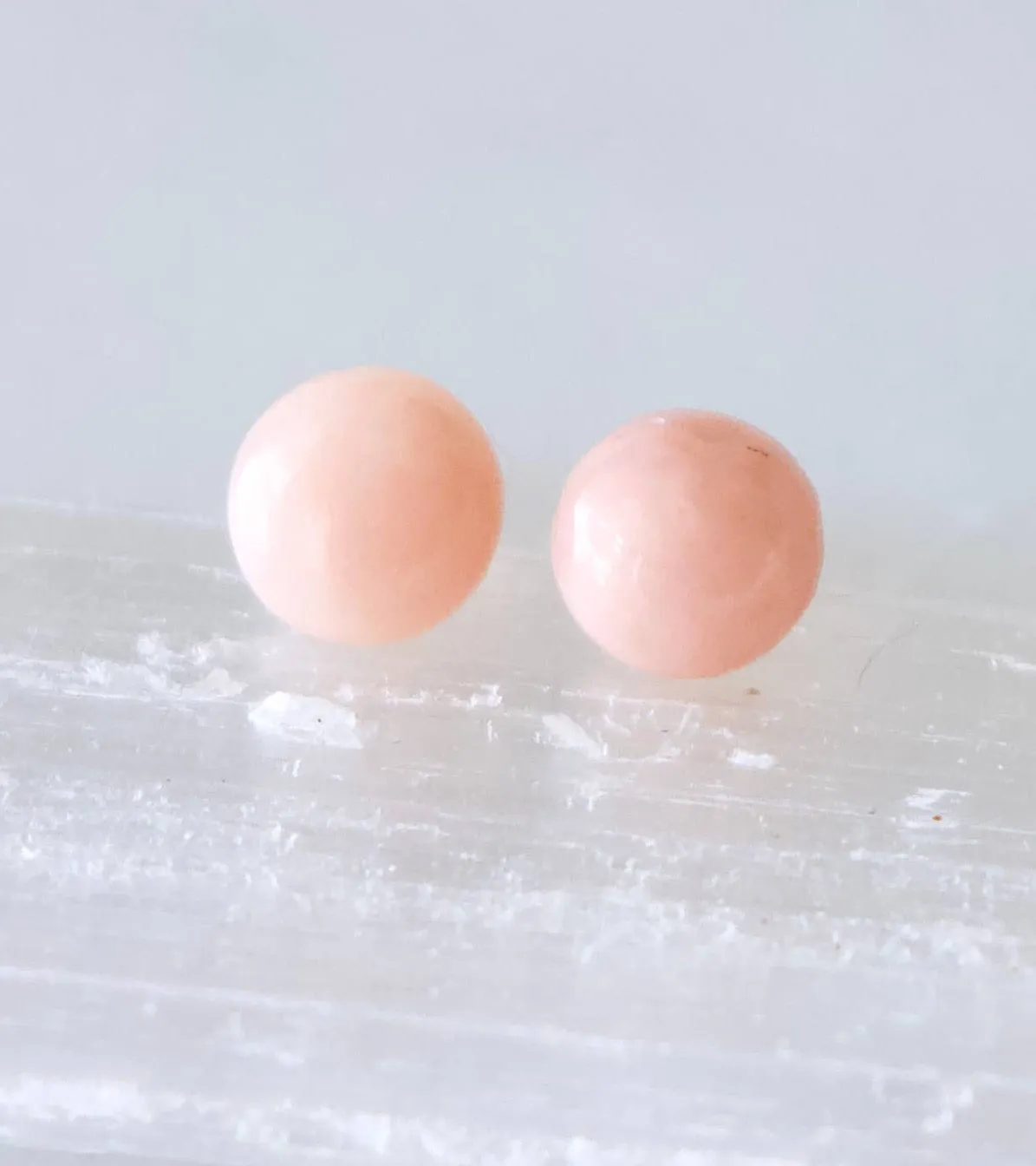 Pink Opal Stud Earrings