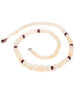 Pink Sapphire and Opal Beaded Necklace