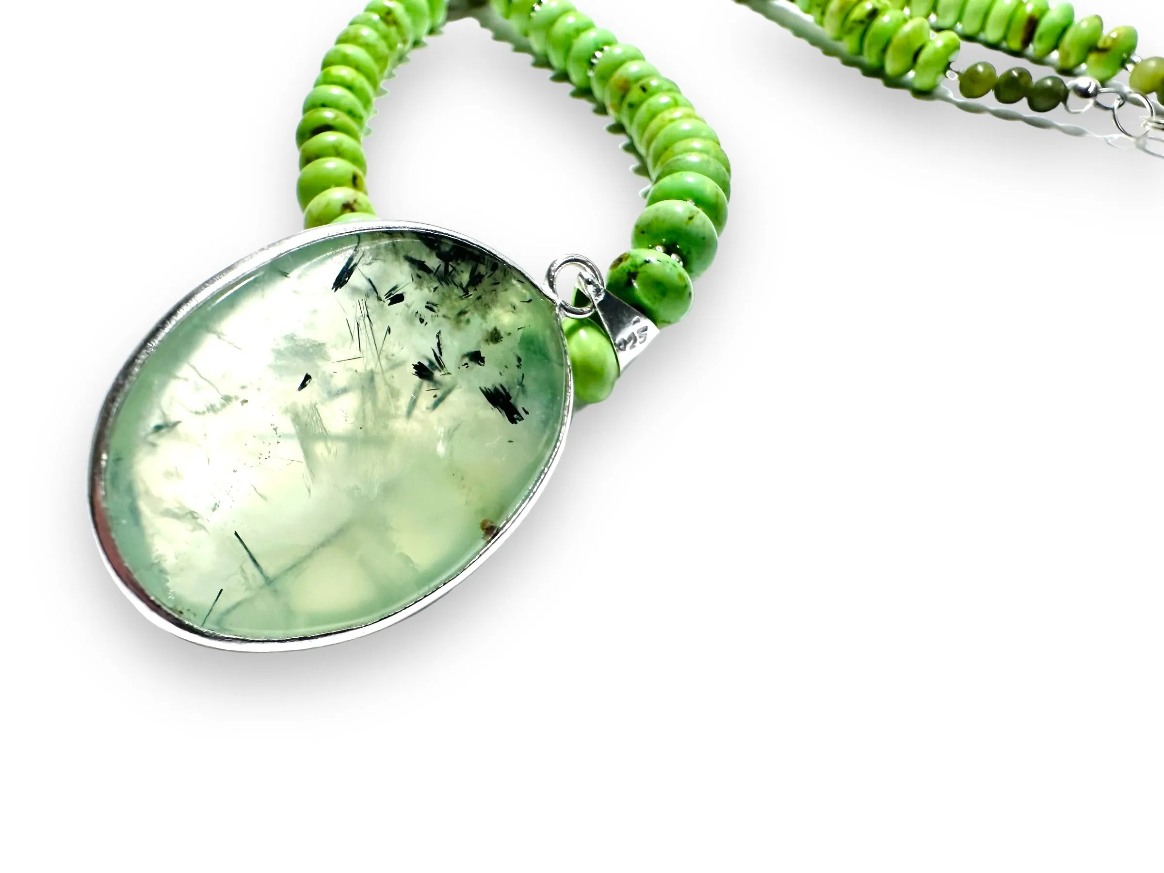 Prehnite green Gemstone Necklace