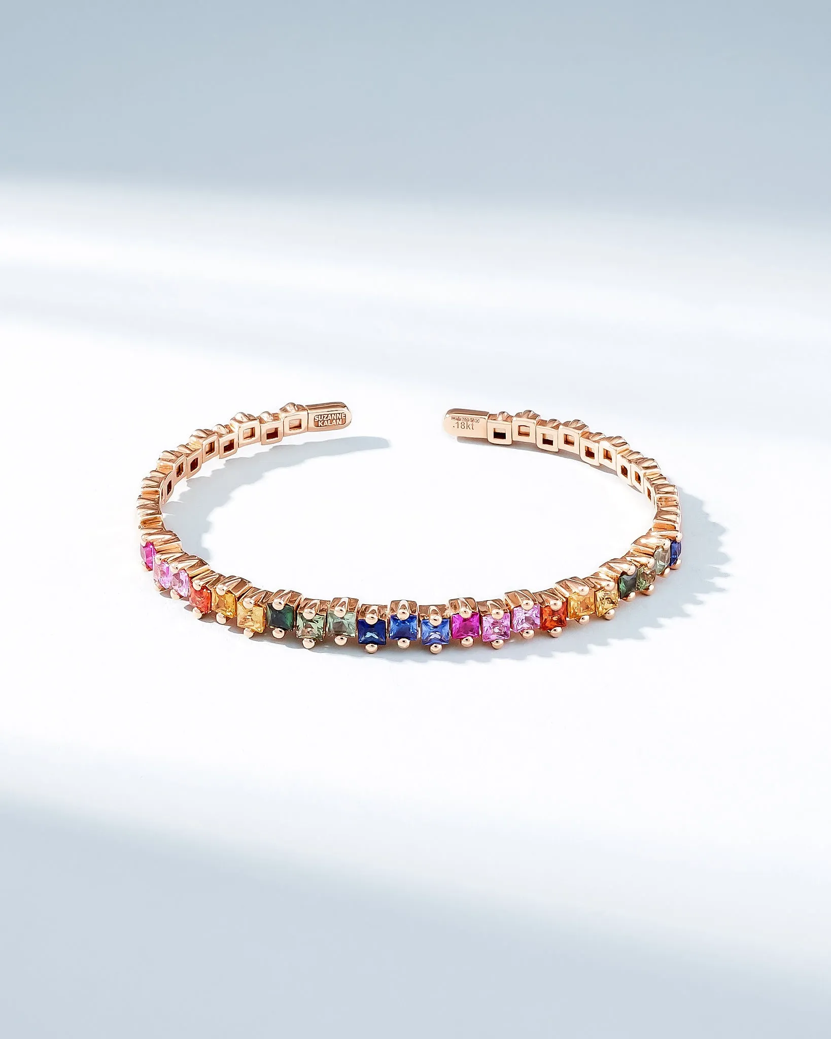 Princess Staggered Rainbow Sapphire Bangle