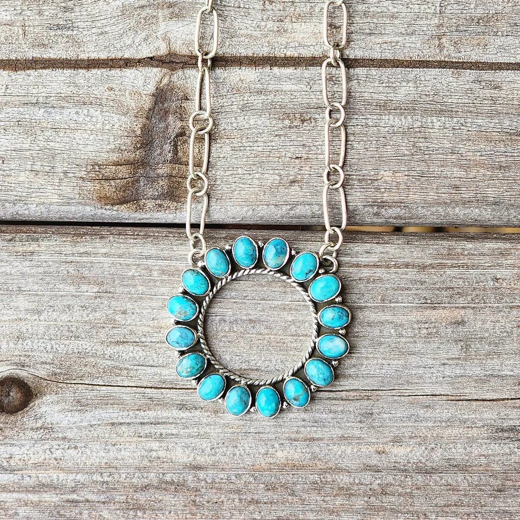 " Showlo "  Kingman Turquoise Eternity Circle