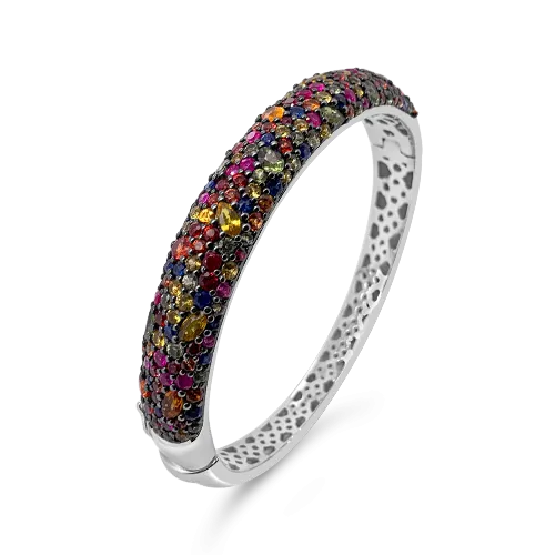 Rainbow Sapphire Bangle Bracelet