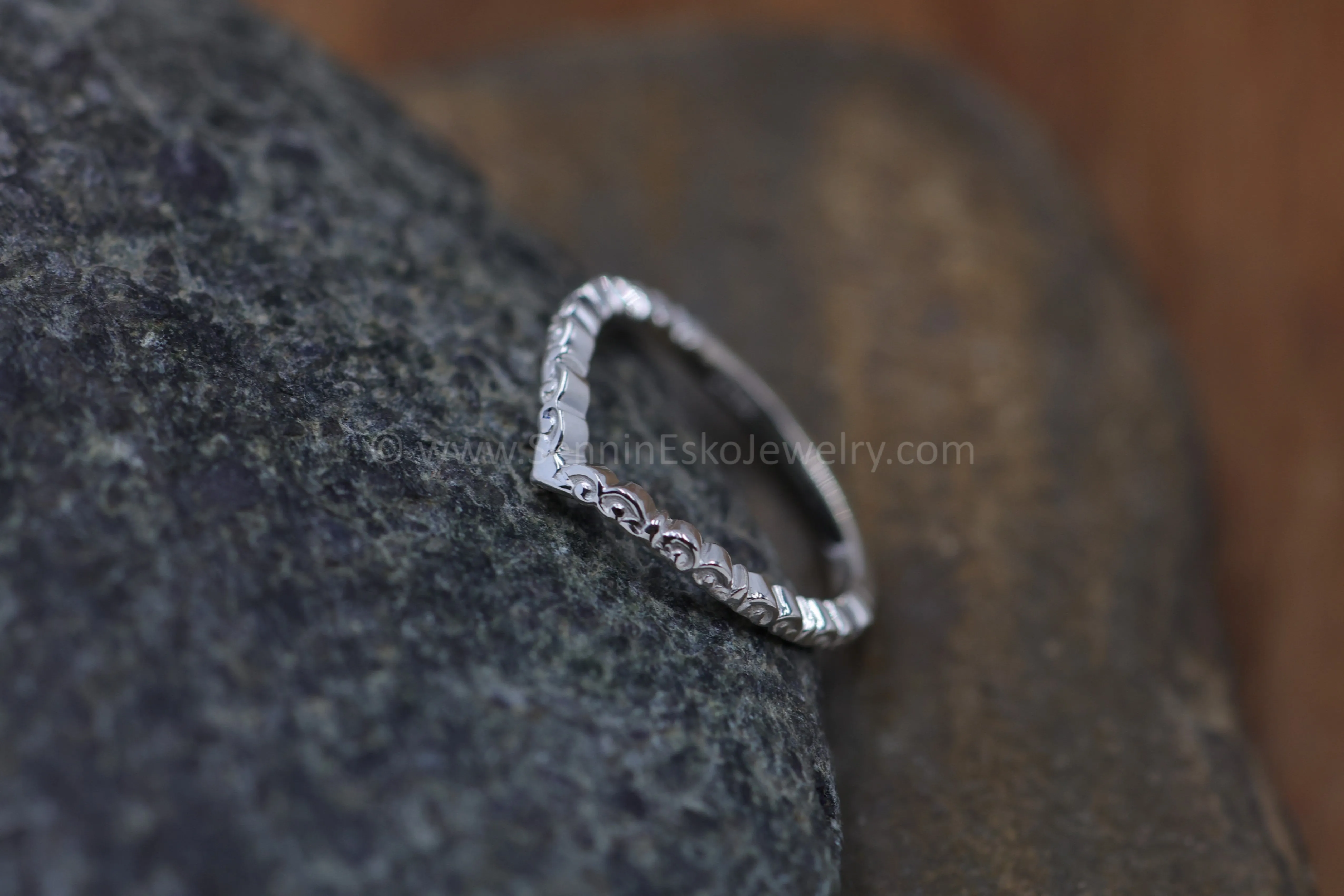 READY TO SHIP Cloud Inspired Chevron/Contour Ring, Size 7.25