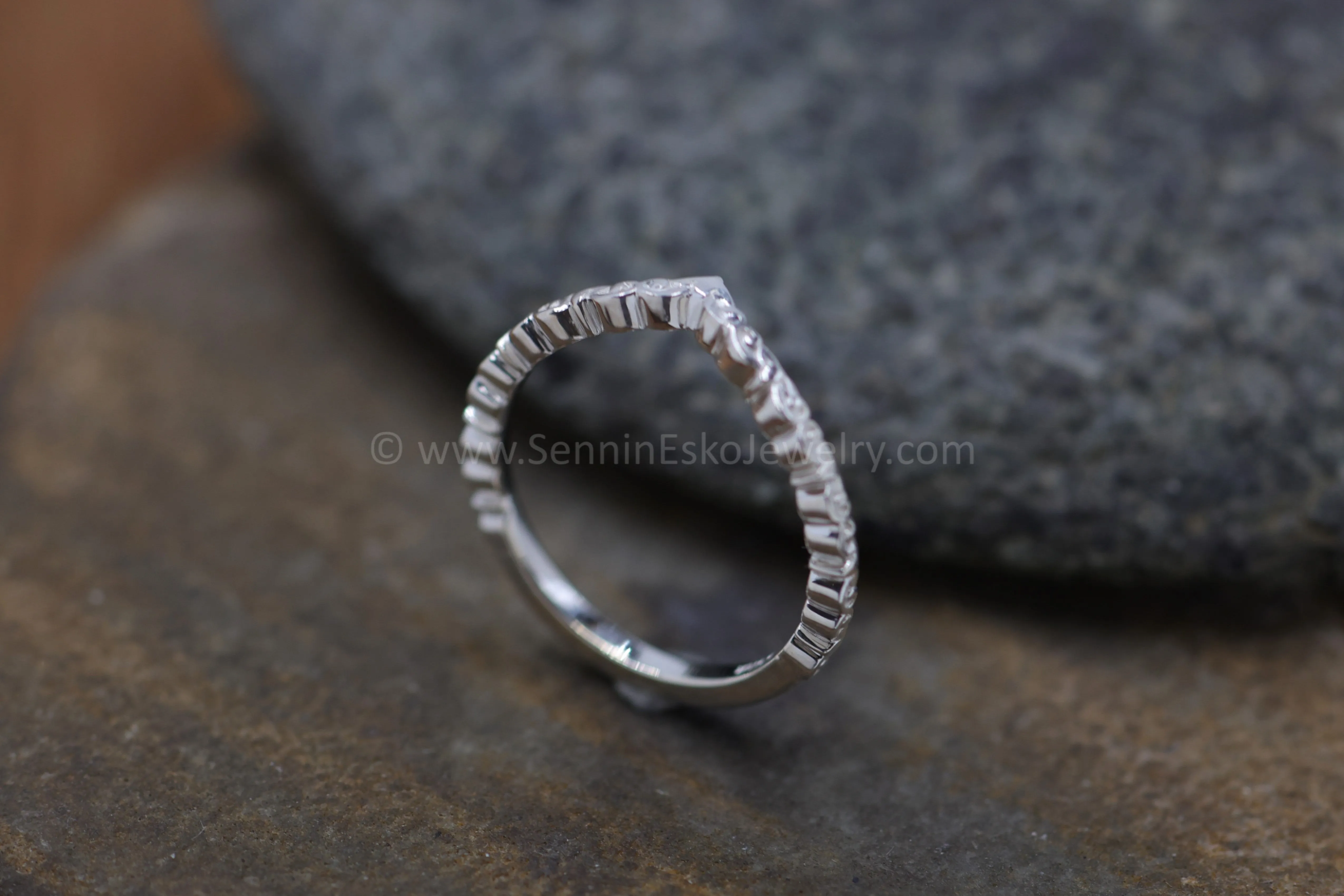 READY TO SHIP Cloud Inspired Chevron/Contour Ring, Size 7.25