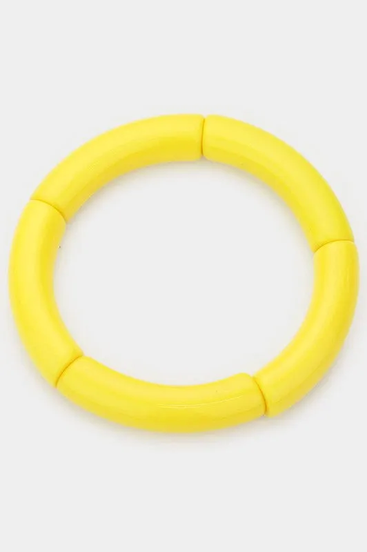 Resin Stretch Bangle in Yellow