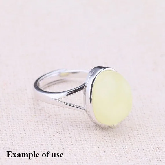 Ring Setting Blank Bezel 7-20mm 1pc 2.2g 925 Sterling Silver Adjustable for 1 Oval Shape Cabochon Cameo No Prongs Wholesale Available