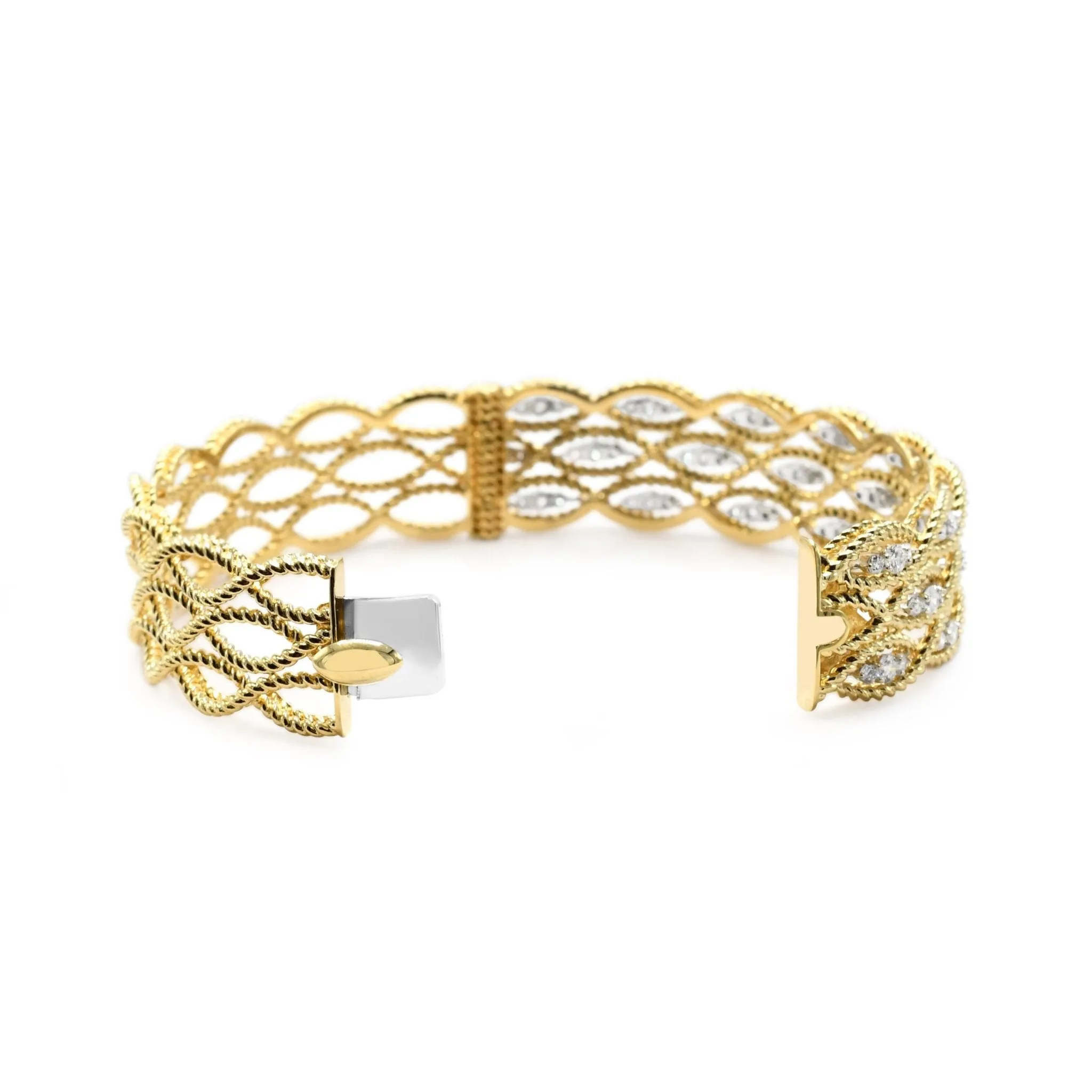 Roberto Coin Brilliant Cut Diamond Woven Design Bangle