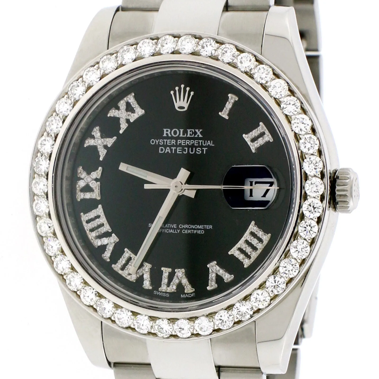 Rolex Datejust II 41MM SS Watch w/Roman Diamond Dial/Bezel/Box&amp;Papers  TFJ-142508025