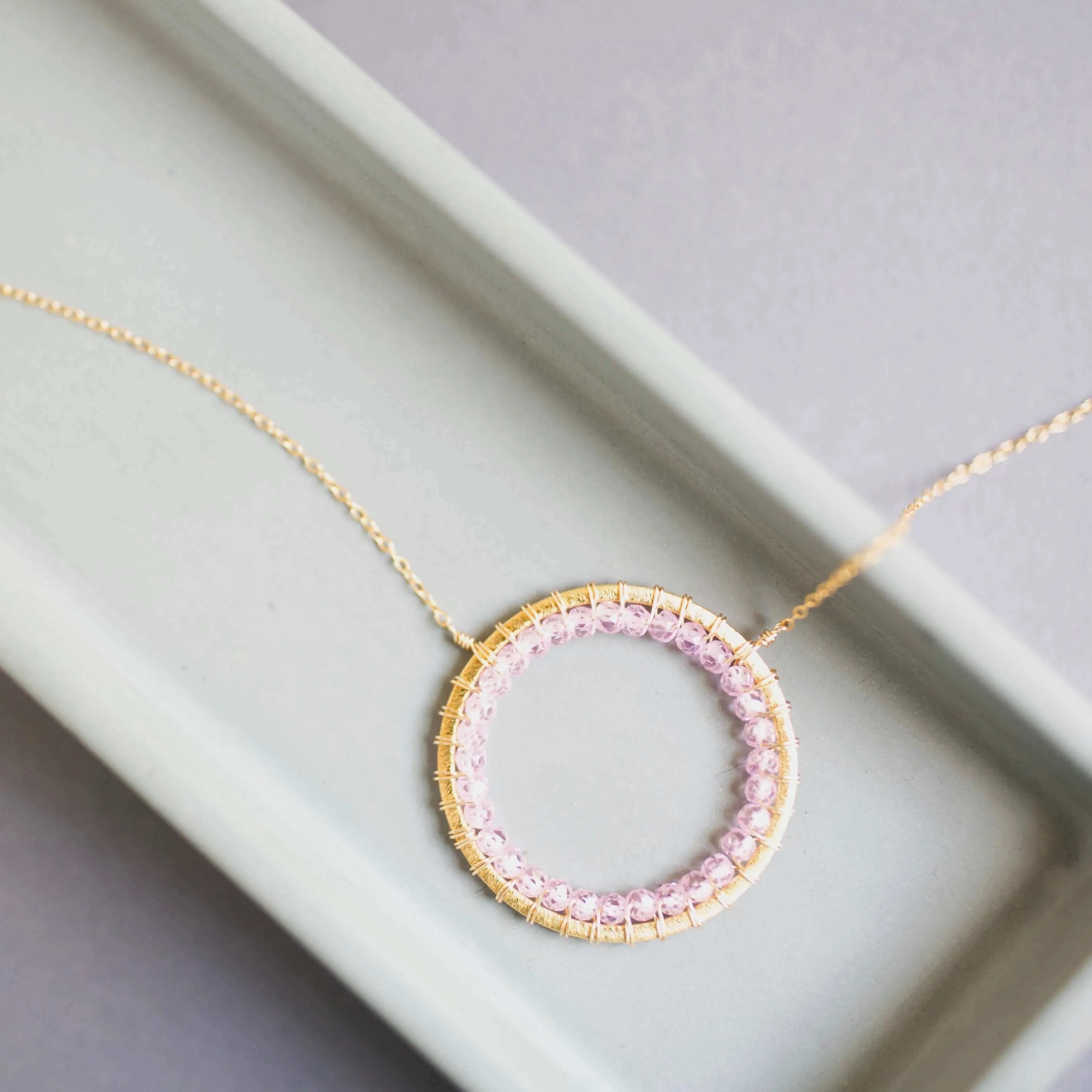 Rose Quartz Halo Jewelry Set