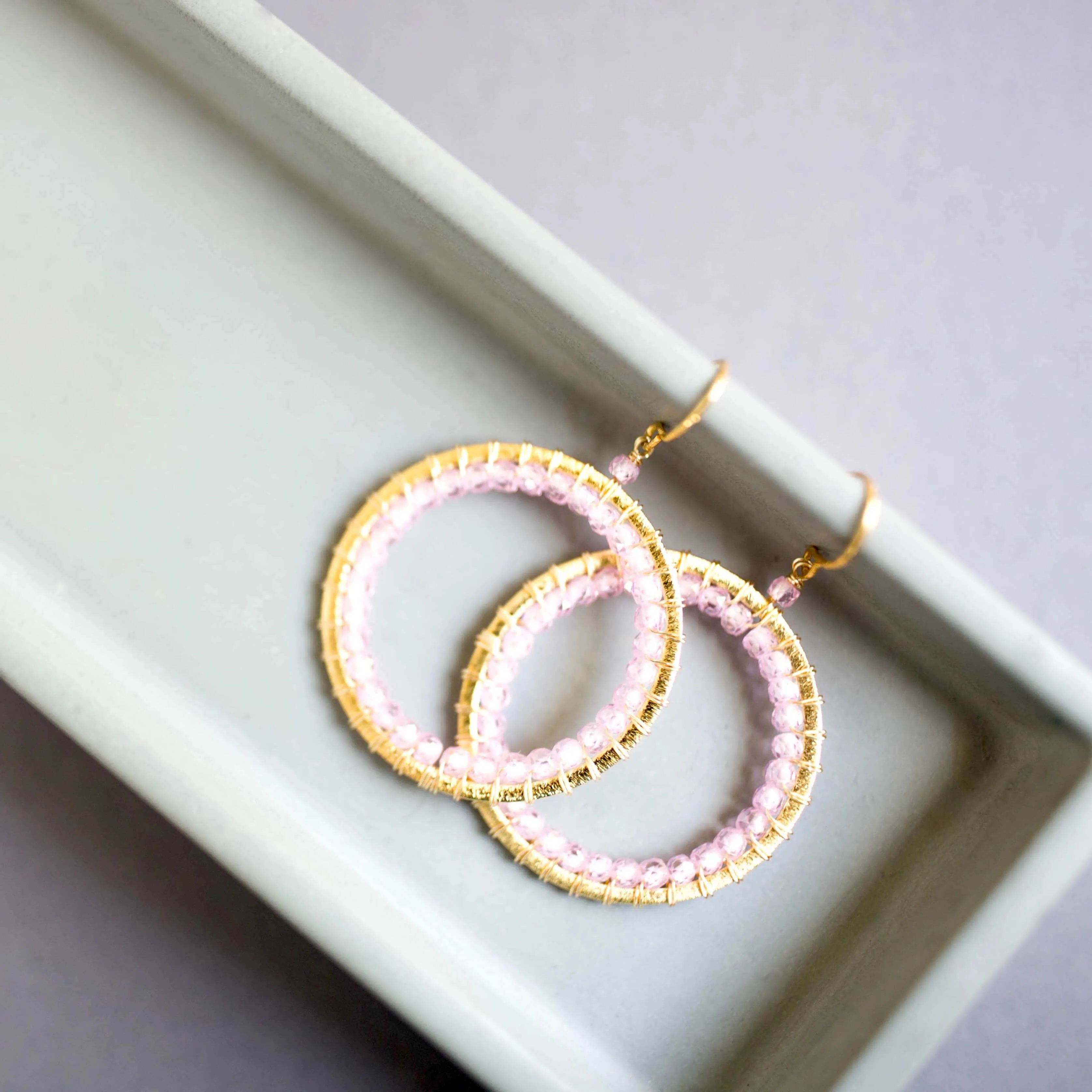 Rose Quartz Halo Jewelry Set