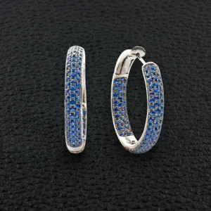 Sapphire Hoop Earrings