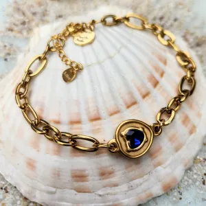 SAPPHIRE LOVE - 18 CT GOLD WATERPROOF CHAIN BRACELET