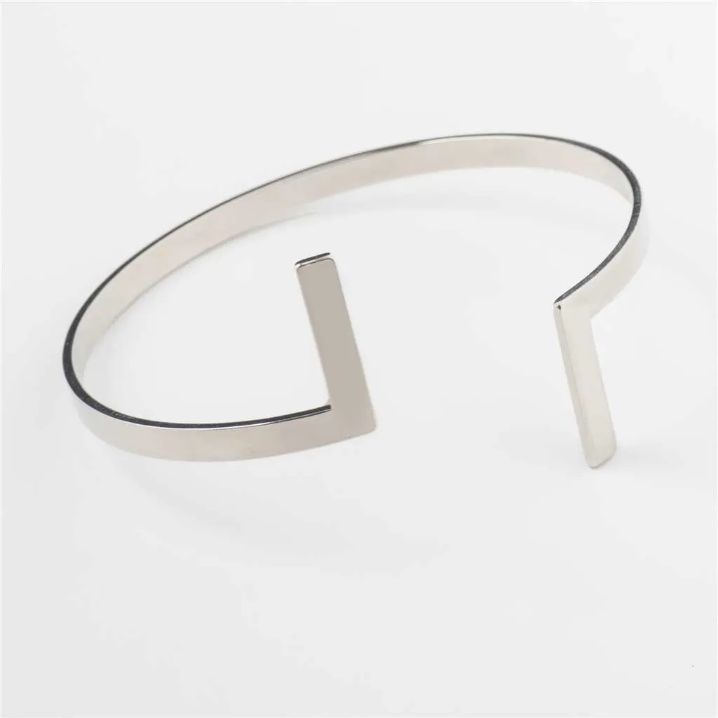 Silver Abstract Cuff Style Bracelet