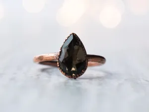 Smokey Quartz ring | Organic stone stacking ring