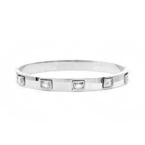 Stainless Steel CZ Bangle Bracelet