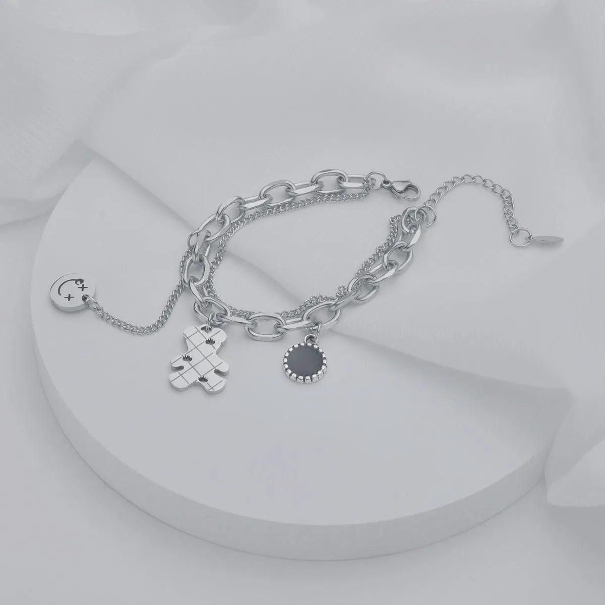 Stainless Steel Smiley Face Bracelet