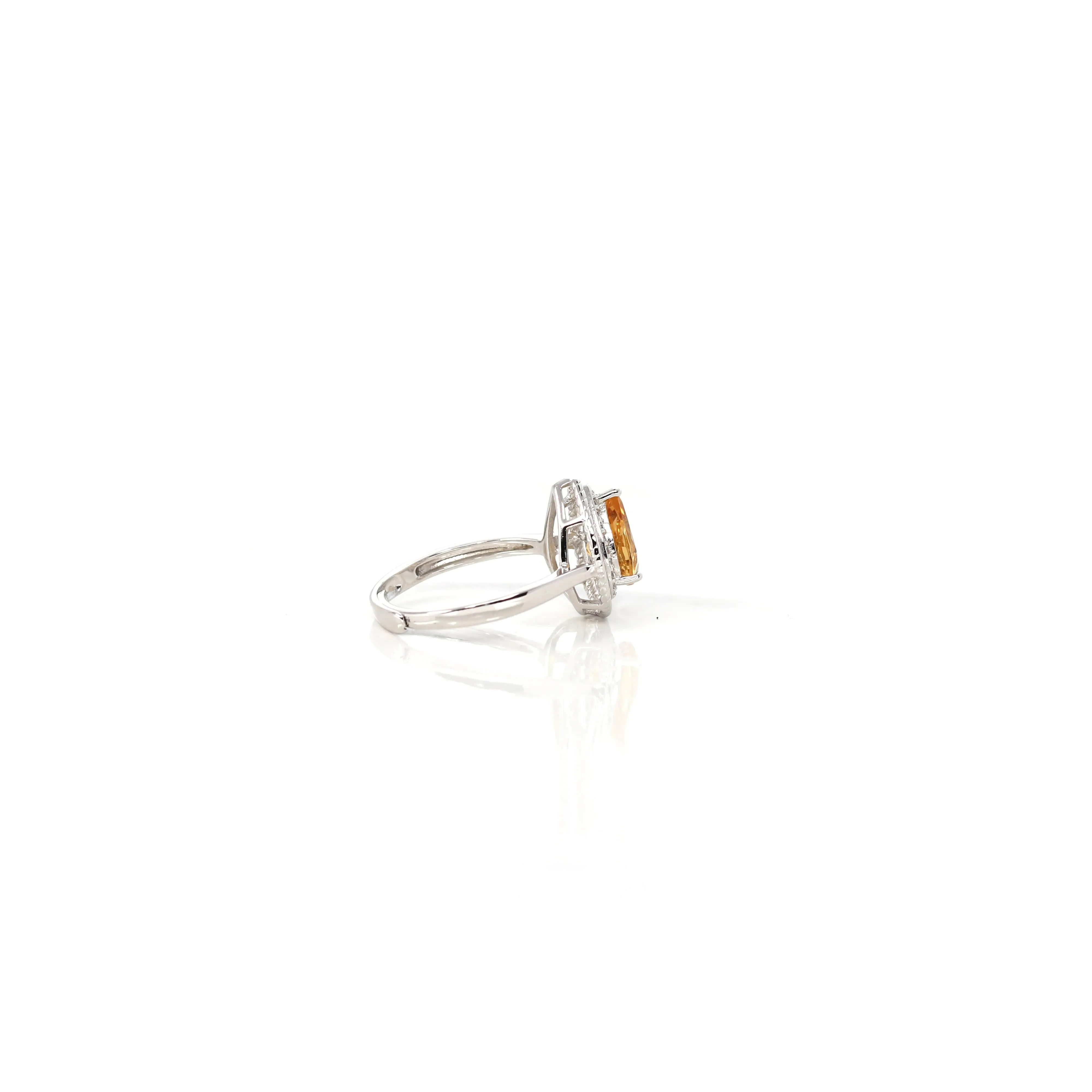 Sterling Silver Tear Drop Cut Citrine Ring