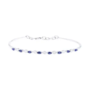 Sunila Sapphire and Diamond Bangle Bracelet