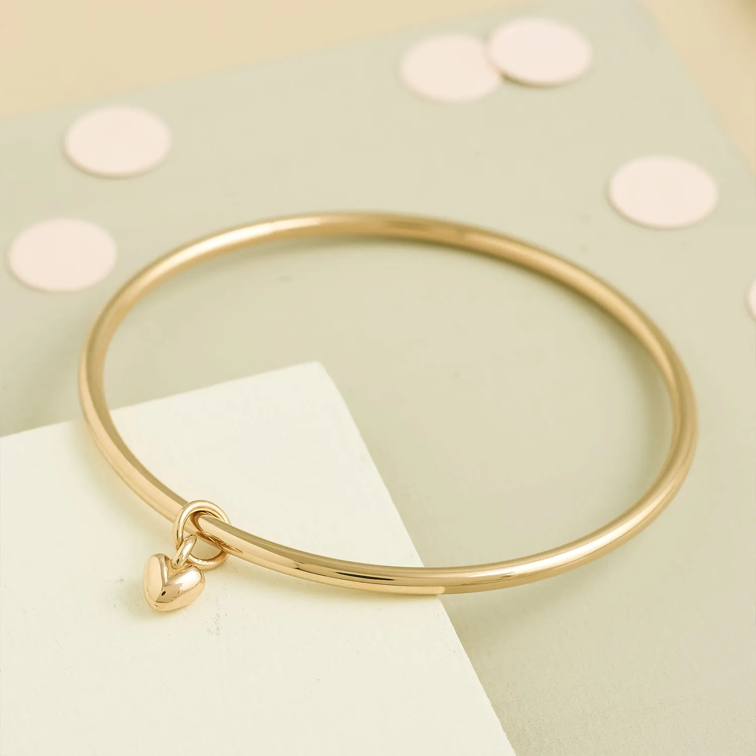 Sweetheart Recyled Solid Gold Heart Bangle