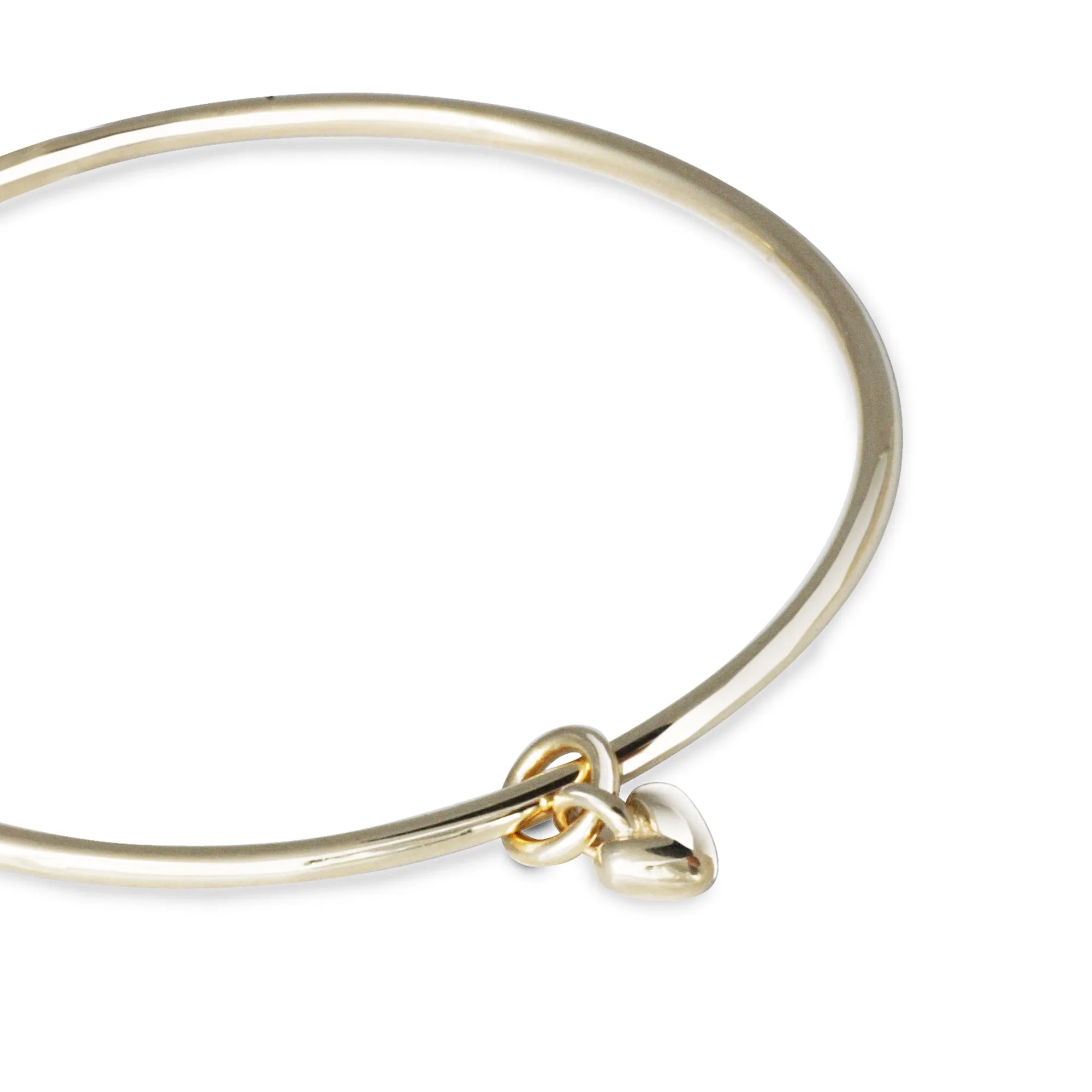 Sweetheart Recyled Solid Gold Heart Bangle