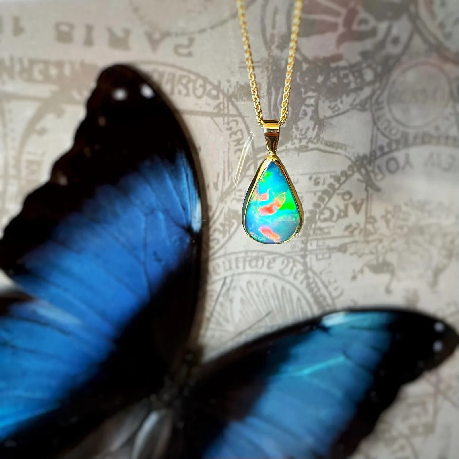 Teardrop Ethiopian Opal Pendant