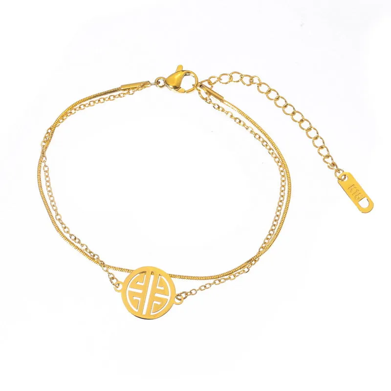 Temperament Lucky Double Blessing Bracelet Women