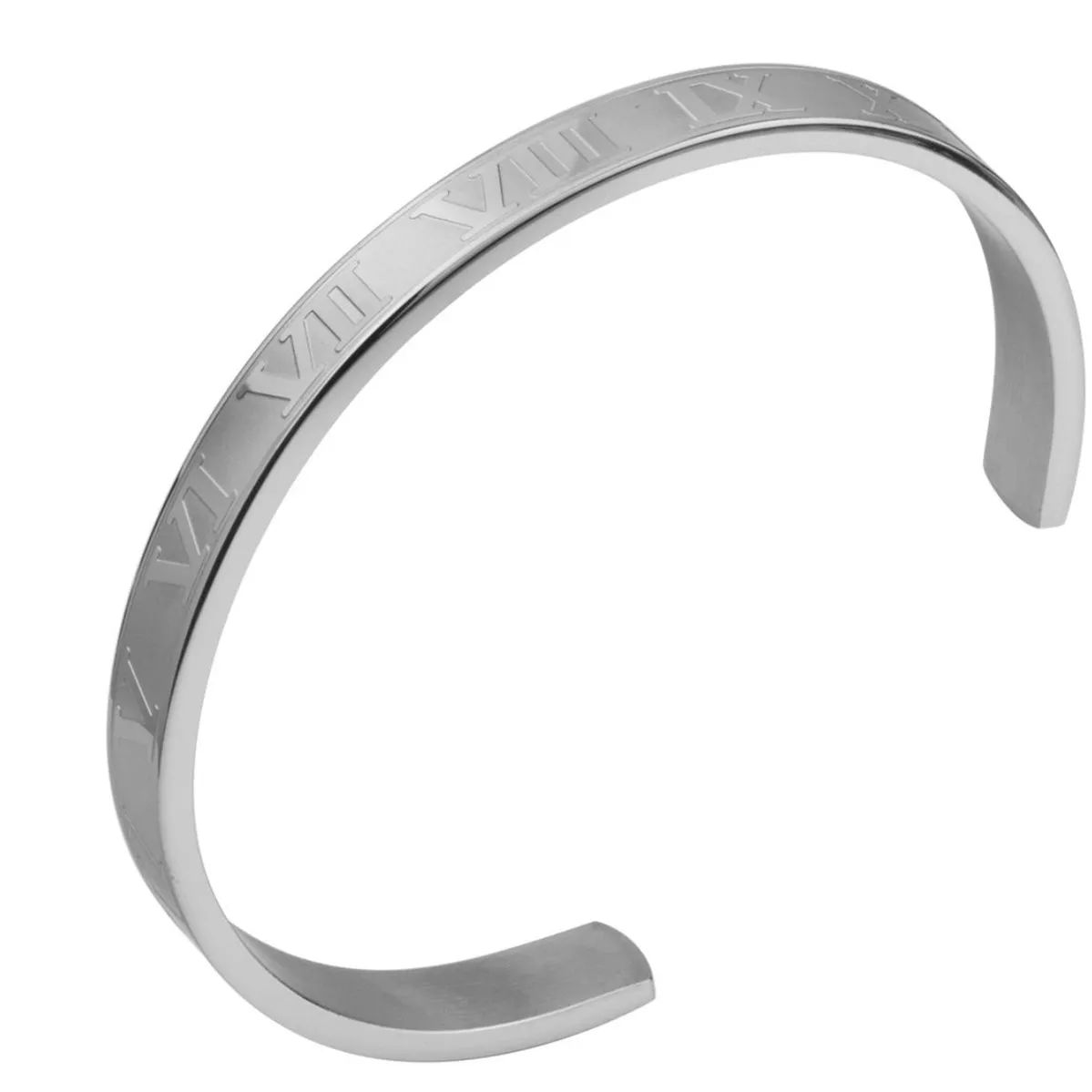 Titanium steel bracelet with Roman numerals