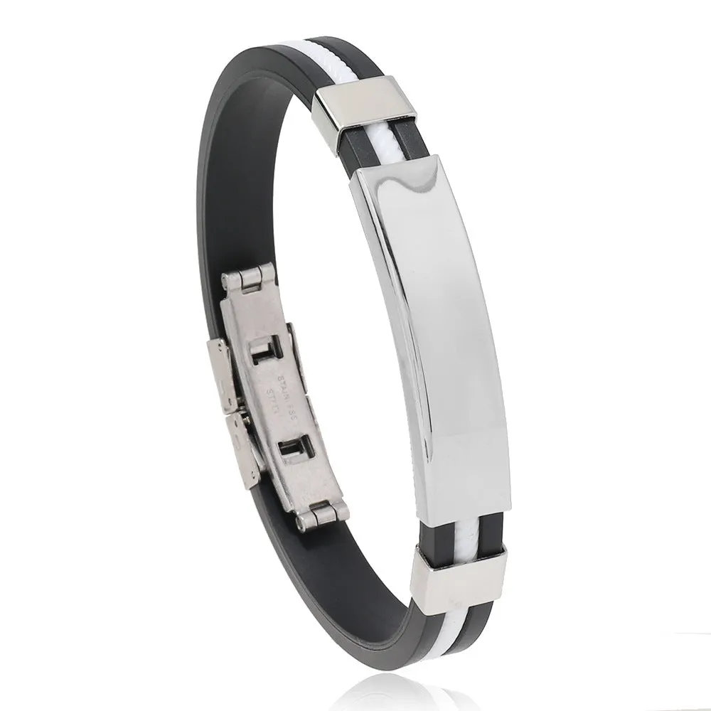 Titanium Steel Silicone Bracelet Stainless Steel