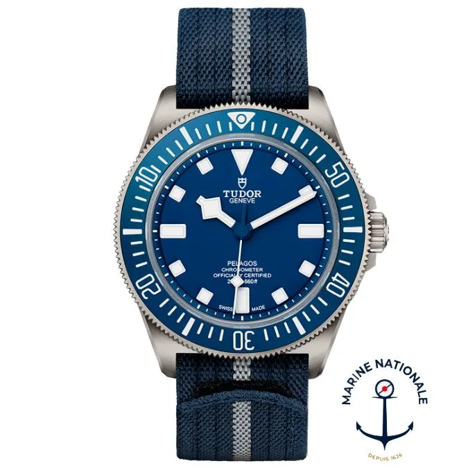 TUDOR Pelagos FXD 42mm Titanium Case, Navy Dial, Fabric Bracelet (M25707B/24-0001)