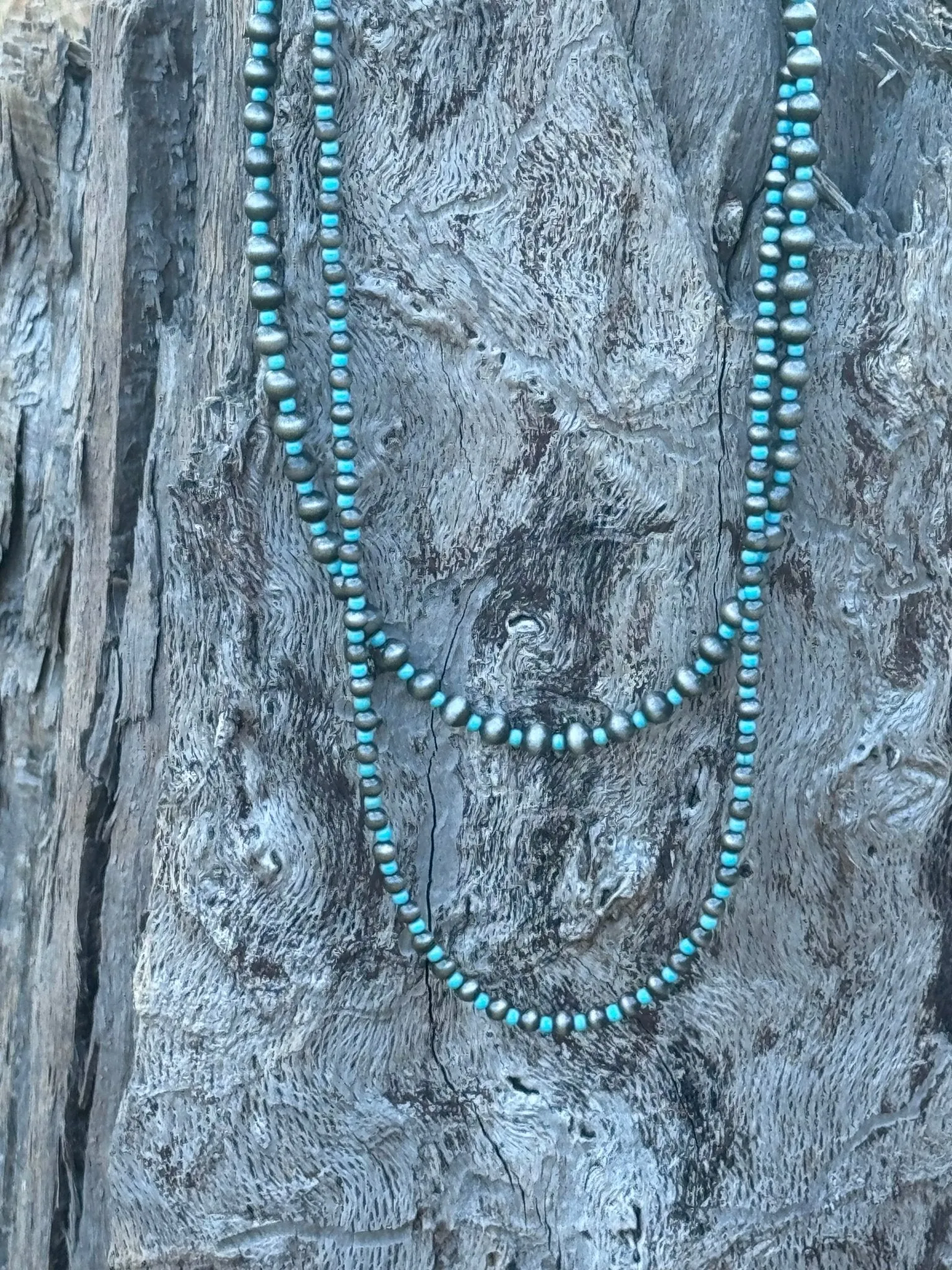 Turquoise and Pearl 2-Layer Necklace