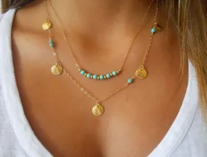 Turquoise Multi Chain Necklace