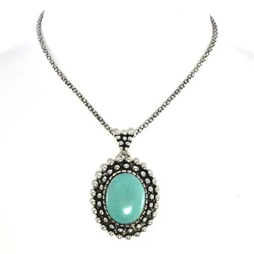 Turquoise Pendant Necklace (Oval)