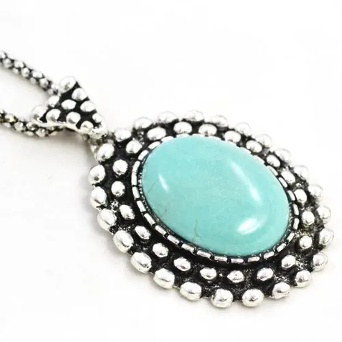 Turquoise Pendant Necklace (Oval)