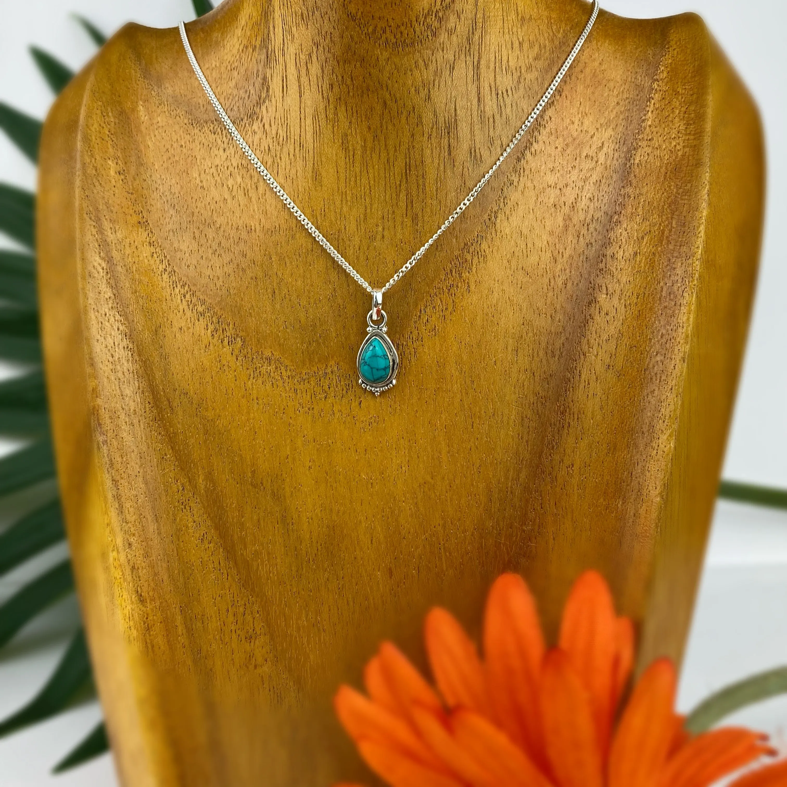 Turquoise Tear Pendant - SP3083