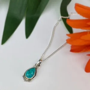 Turquoise Tear Pendant - SP3083