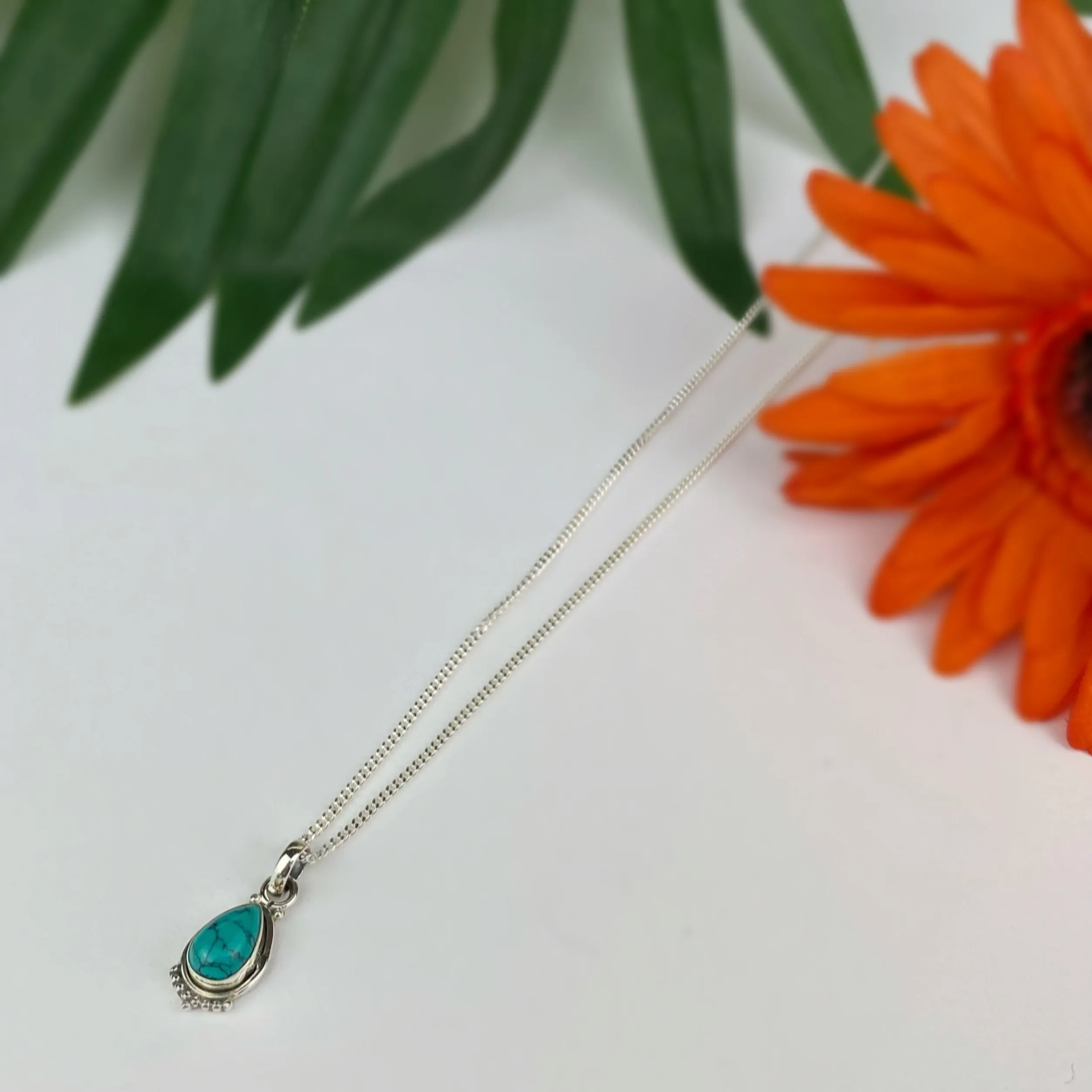 Turquoise Tear Pendant - SP3083