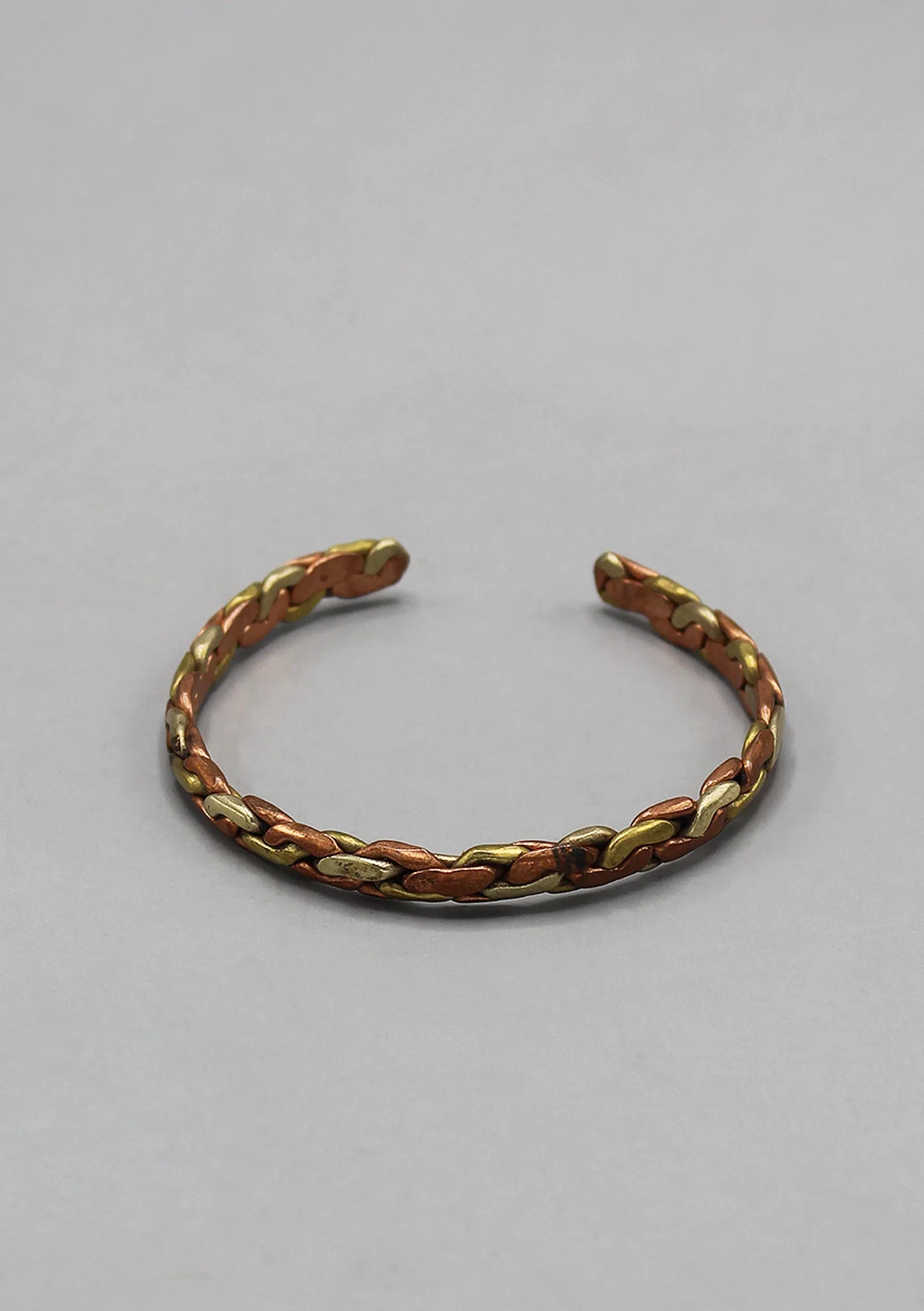 Two Metal Braided Adjustable Cuff Bracelet