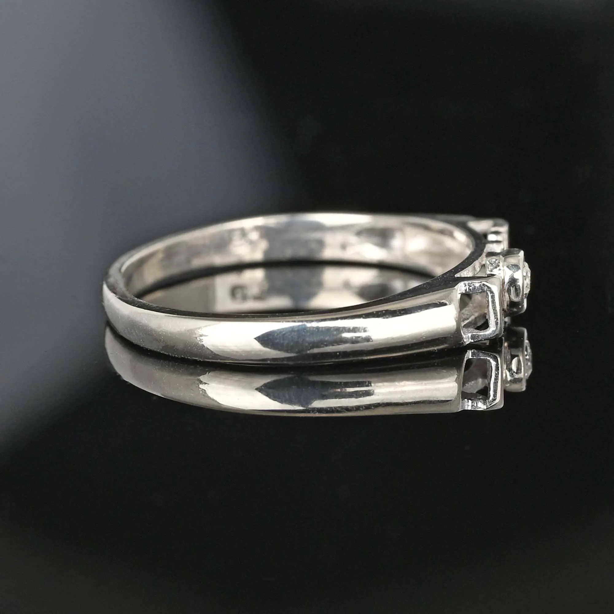 Unique 14K White Gold Diamond Cutout LOVE Ring