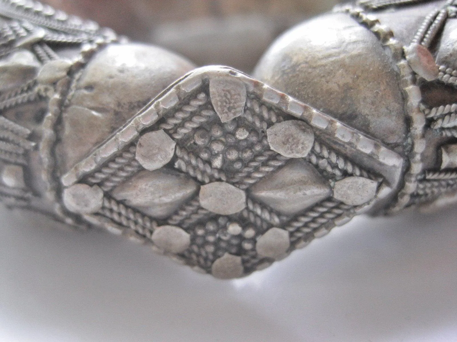 Vintage Bedouin Yemeni Bangle With Repousse Work