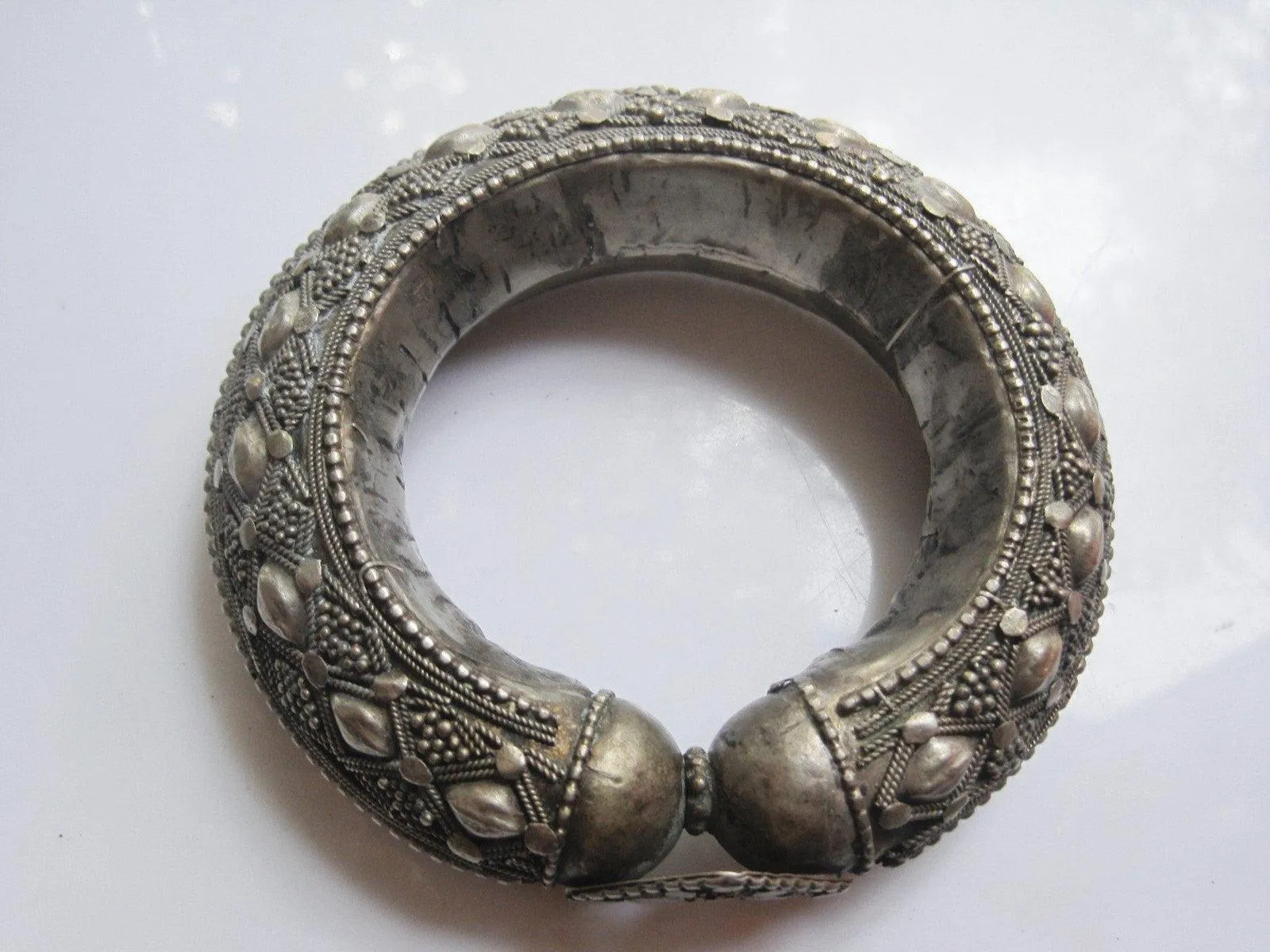 Vintage Bedouin Yemeni Bangle With Repousse Work